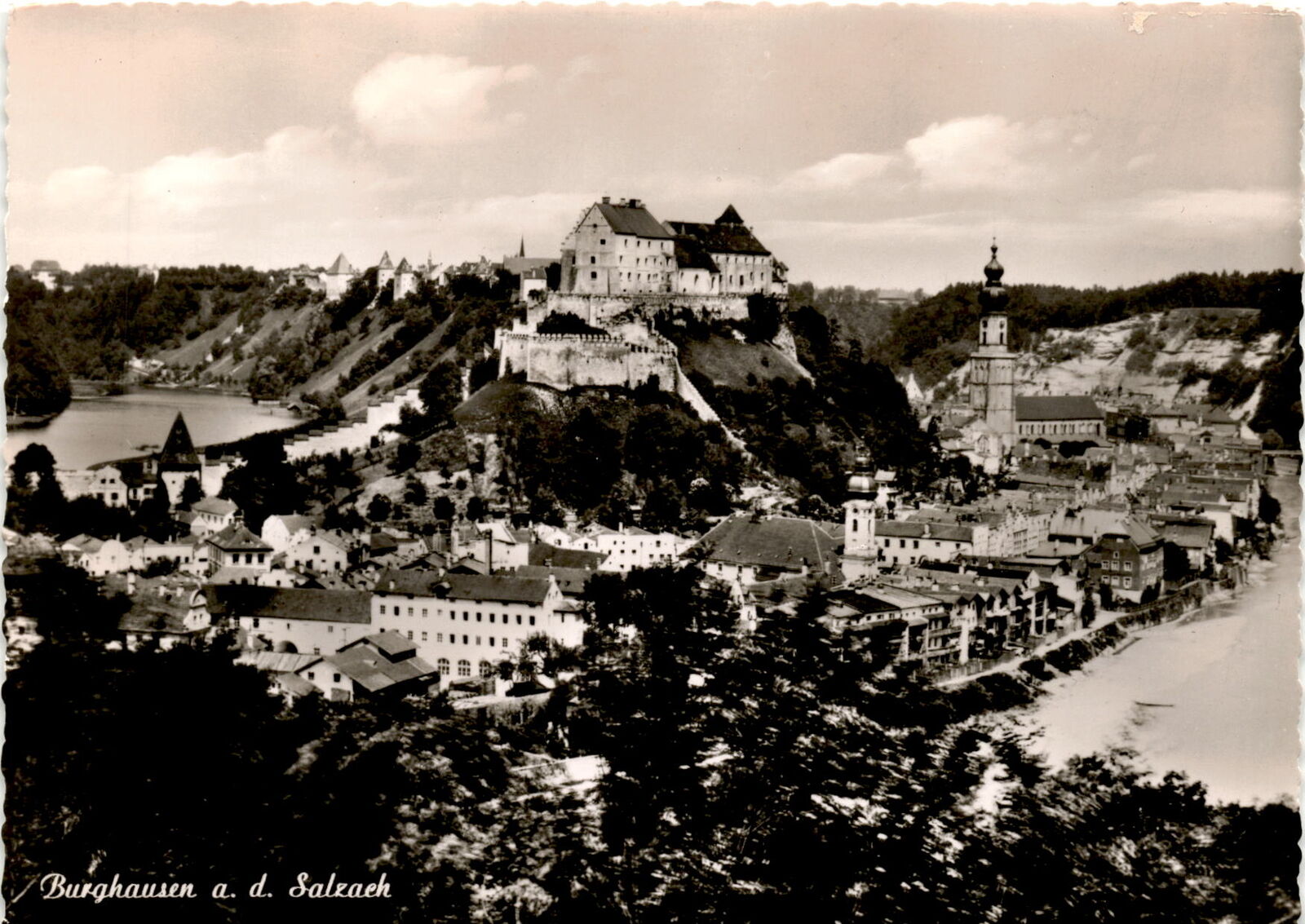 Burghausen, Salzach River, Bavaria, Foto-Kokott, 200 Postcard
