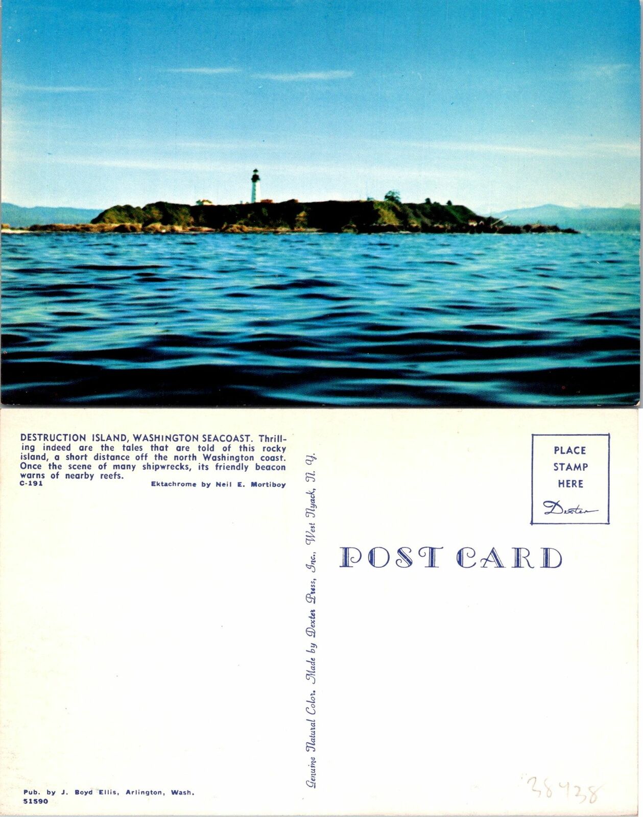 Washington Seacoast Destruction Island Postcard Unused (38438)