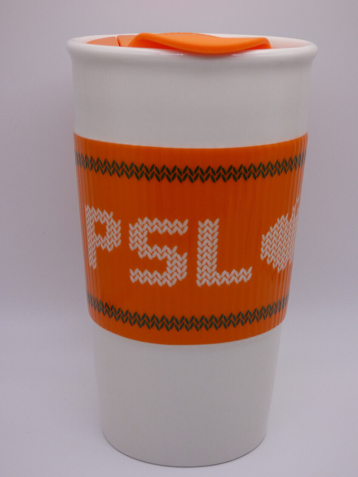 Starbucks - 2016 Team PSL Ceramic Tumbler - Orange / White - 10 oz