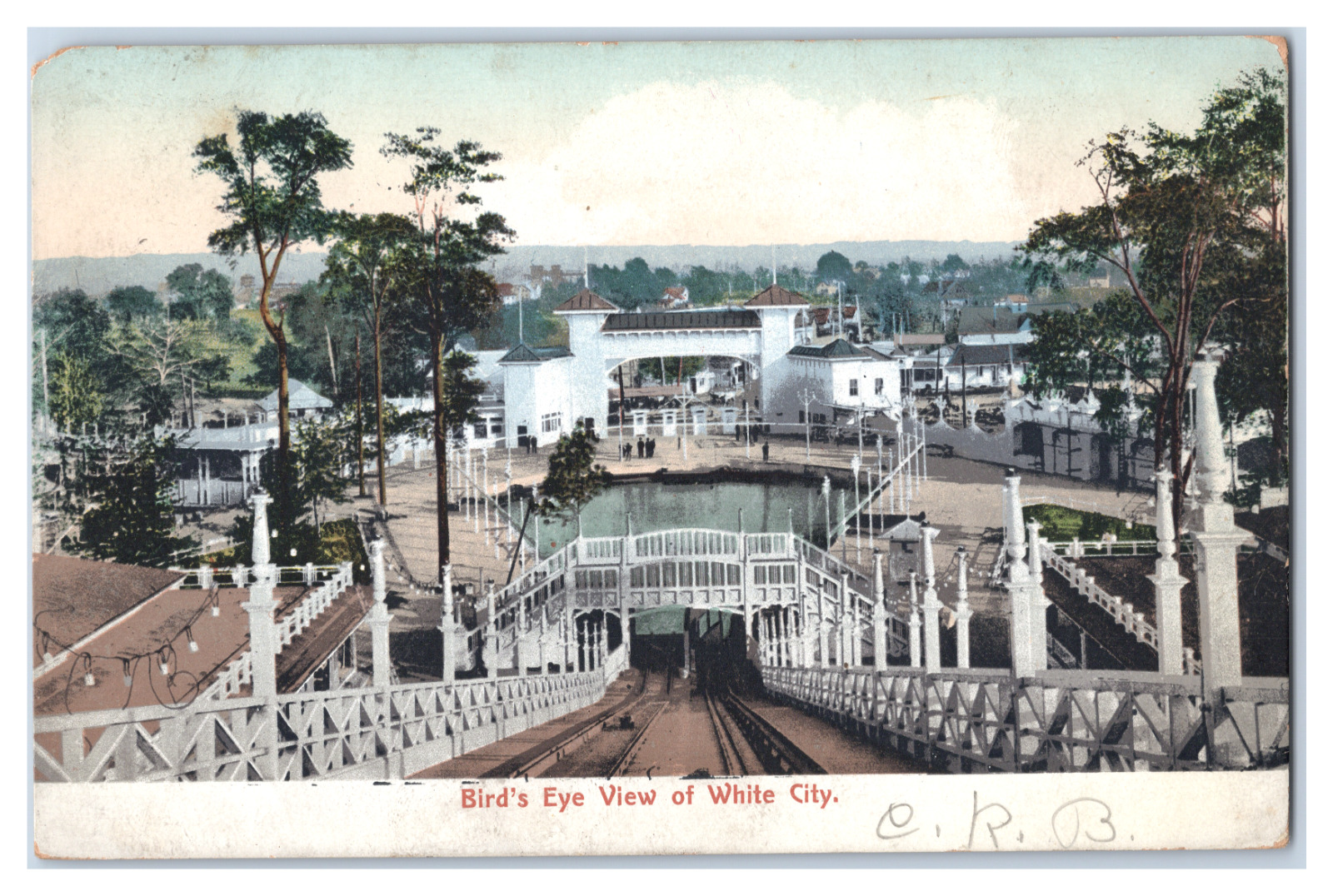 Vintage Postcard c1907 Bird\'s Eye View of White City Tracks Undivided Back