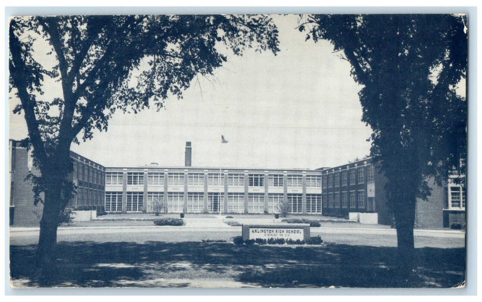 c1940\'s Arlington Heights Township High School Illinois IL Antique Postcard