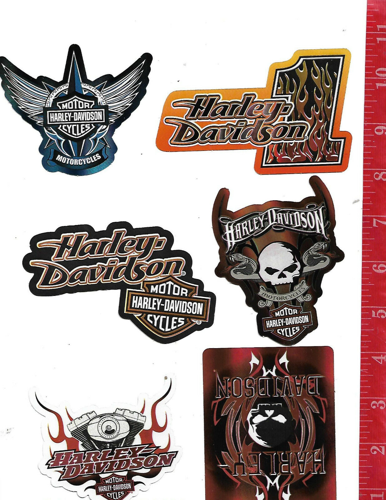 6 vintage 2009 inside stickers Harley Davidson licensed product series 2