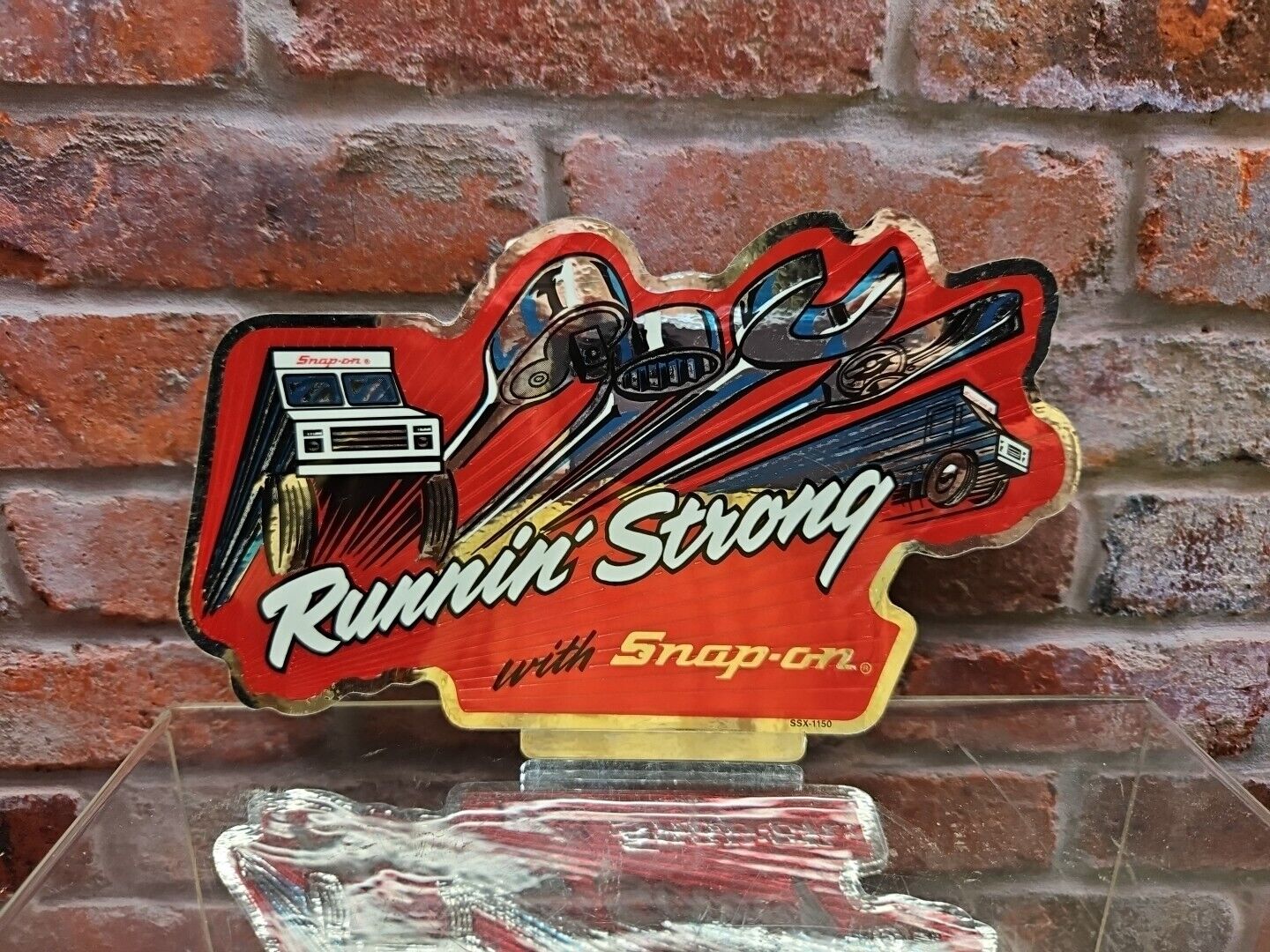 Vintage SNAP ON TOOLS Running Strong Foil Decal 1980s Sticker NEVER USED