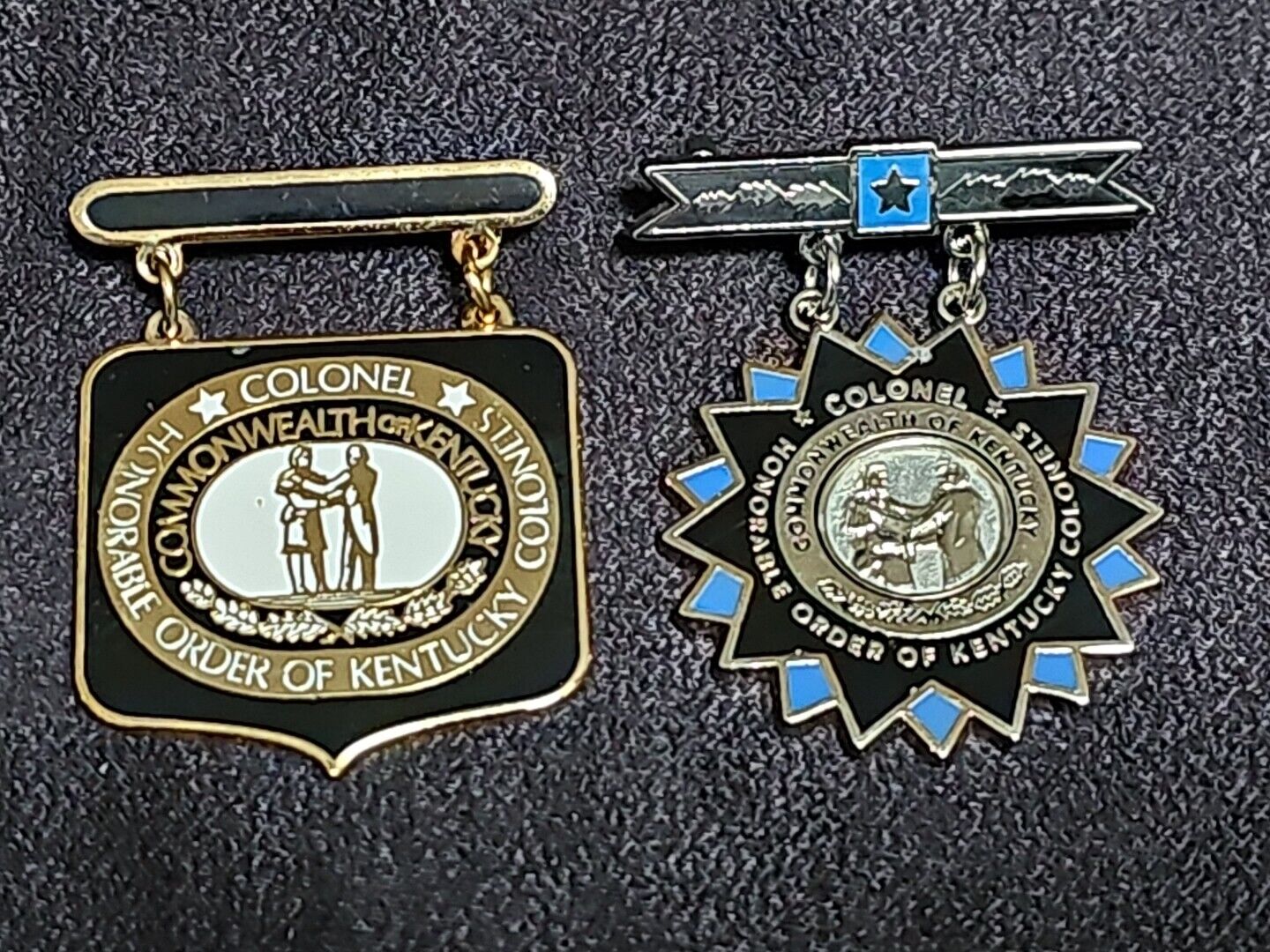 2 Honorable Order of Kentucky Colonels Pins Medals 2010 2011 HOKC 1.75\