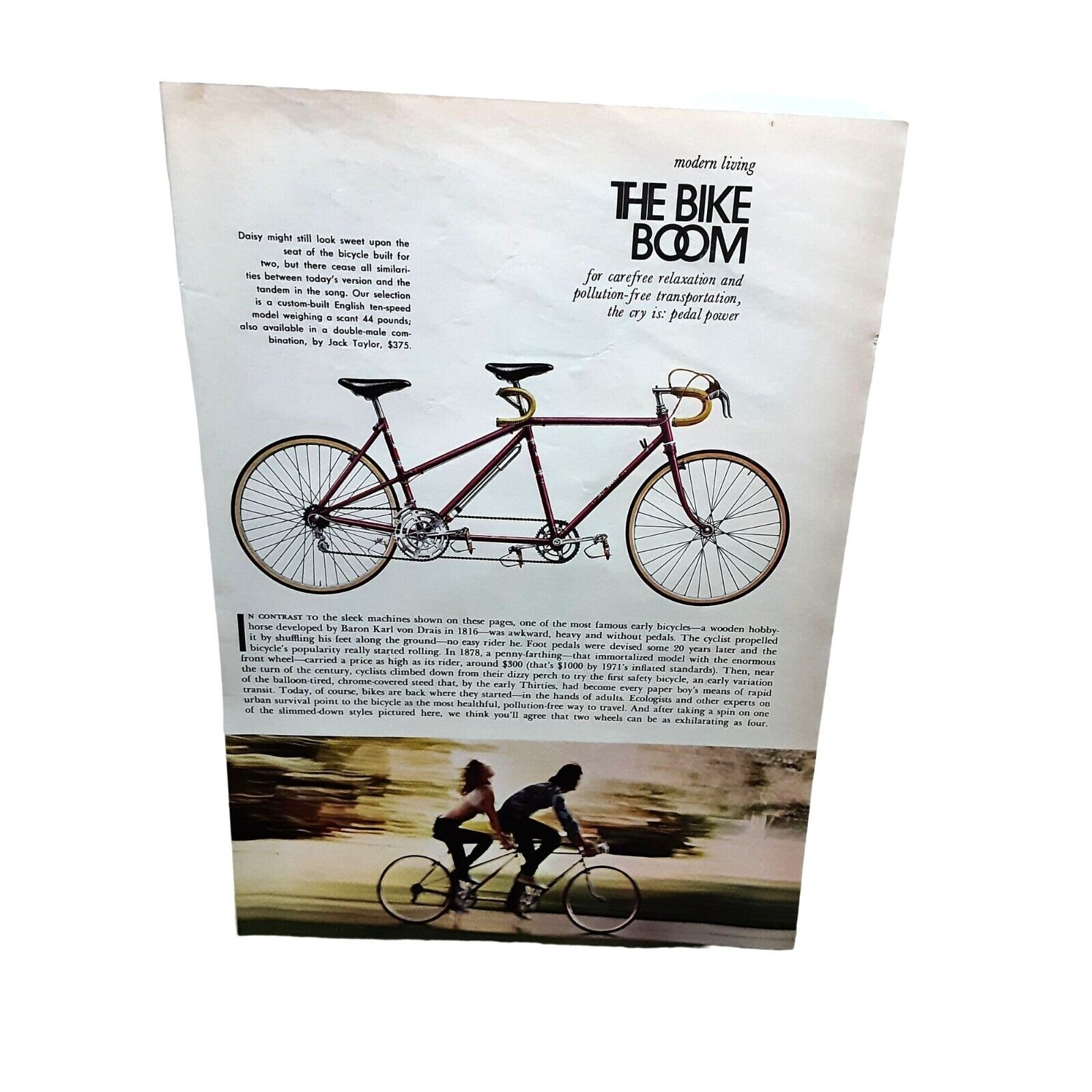 1971 The Bike Boom Original Print Ad Vintage 70s