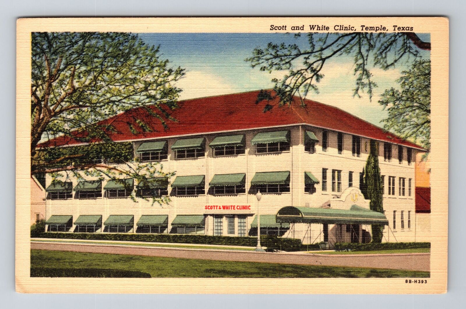 Temple TX-Texas, Scott and White Clinic, Antique Vintage Souvenir Postcard