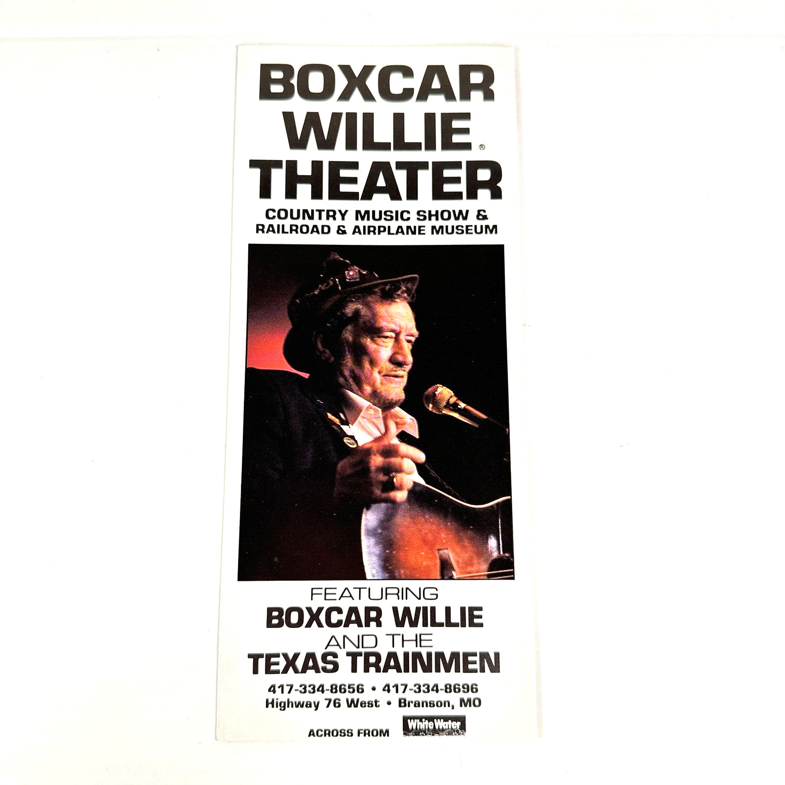 Boxcar Willie Theater + Railroad Airplane Museum Brochure Vtg 1990s Branson MO