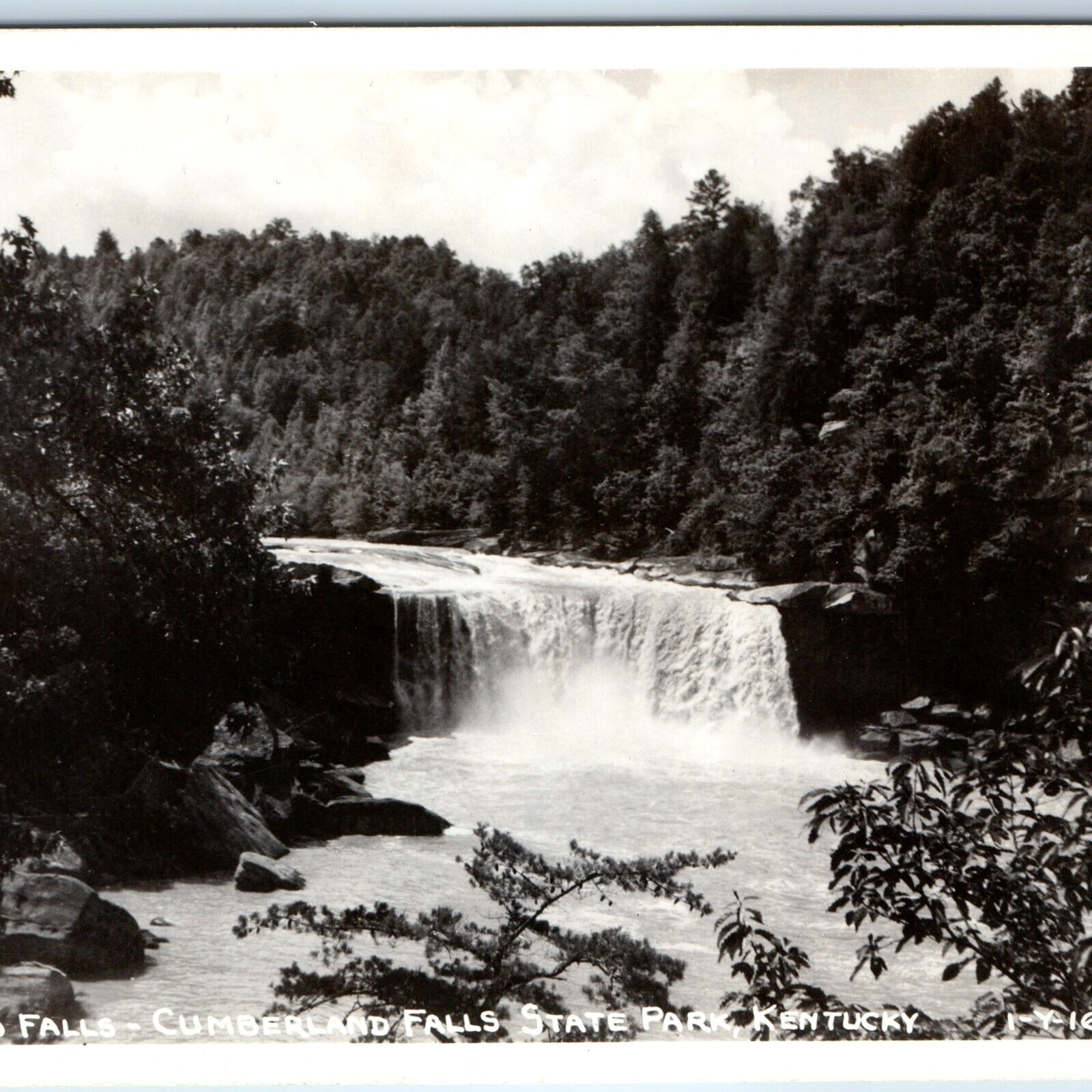 c1940s Cumberland Falls State Park, KY RPPC Waterfall Real Photo W.M. Cline A259