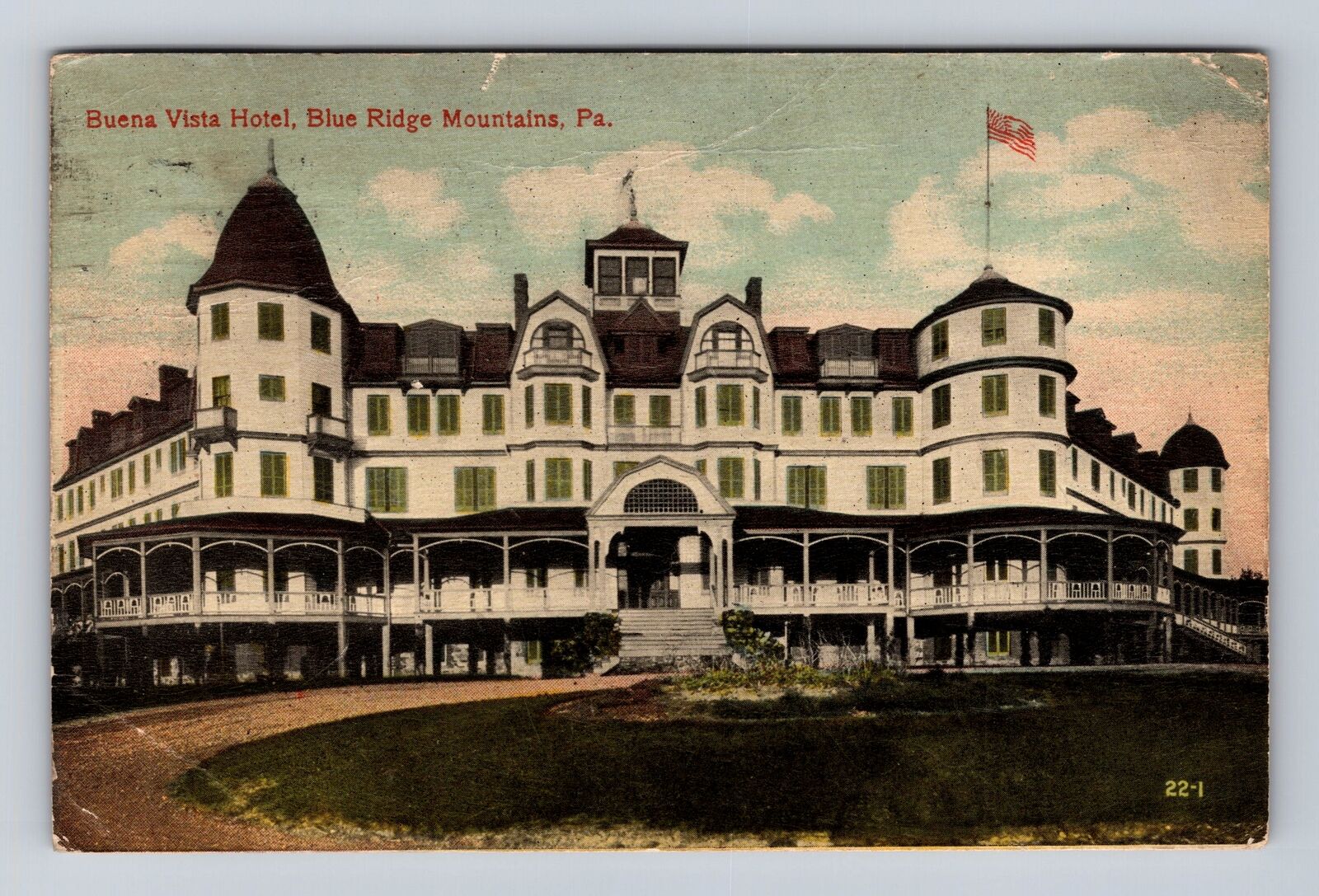 Wellsboro PA-Pennsylvania, Buena Vista Hotel, Advertising, Vintage Postcard