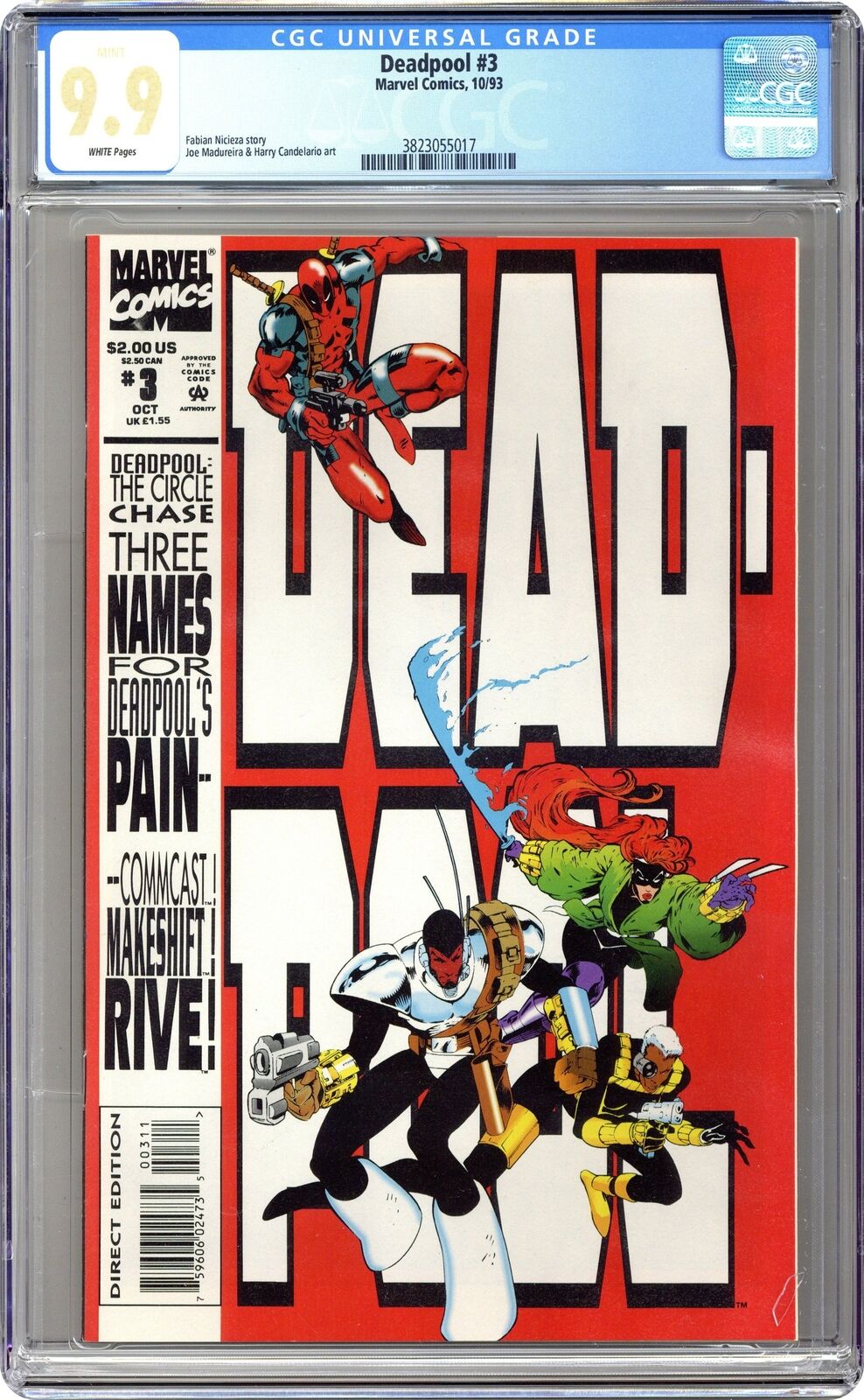 Deadpool The Circle Chase #3 CGC 9.9 1993 3823055017