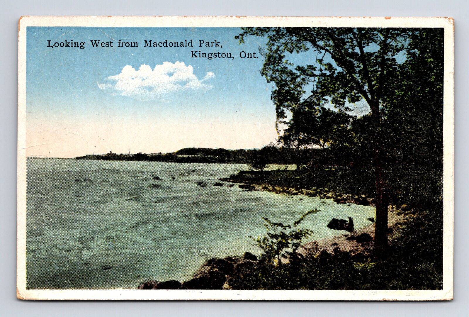 1939 Looking West from MacDonald Park Kingston Ontario Postcard