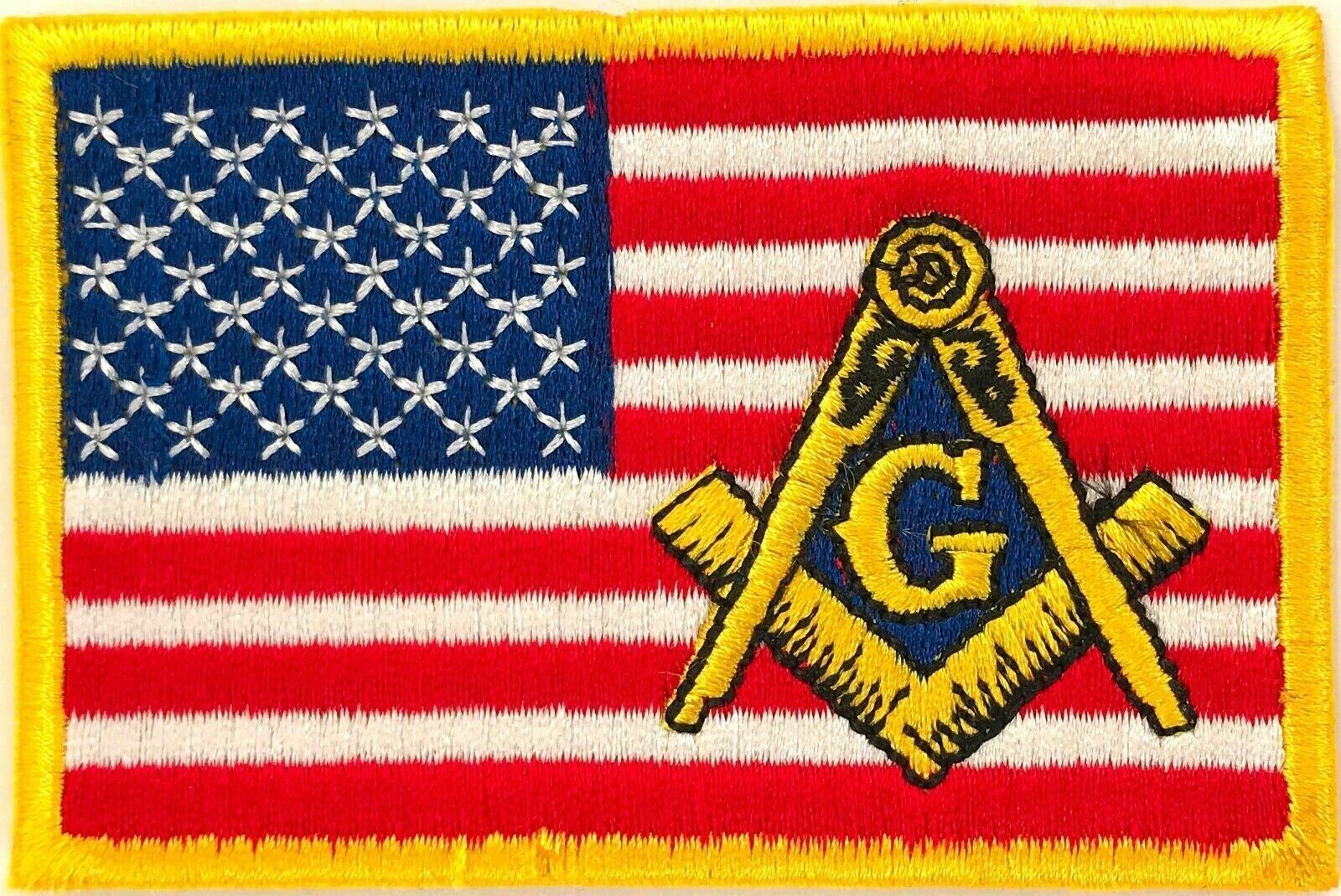 USA American Flag MASONIC LOGO Embroidered Patches 3.5\