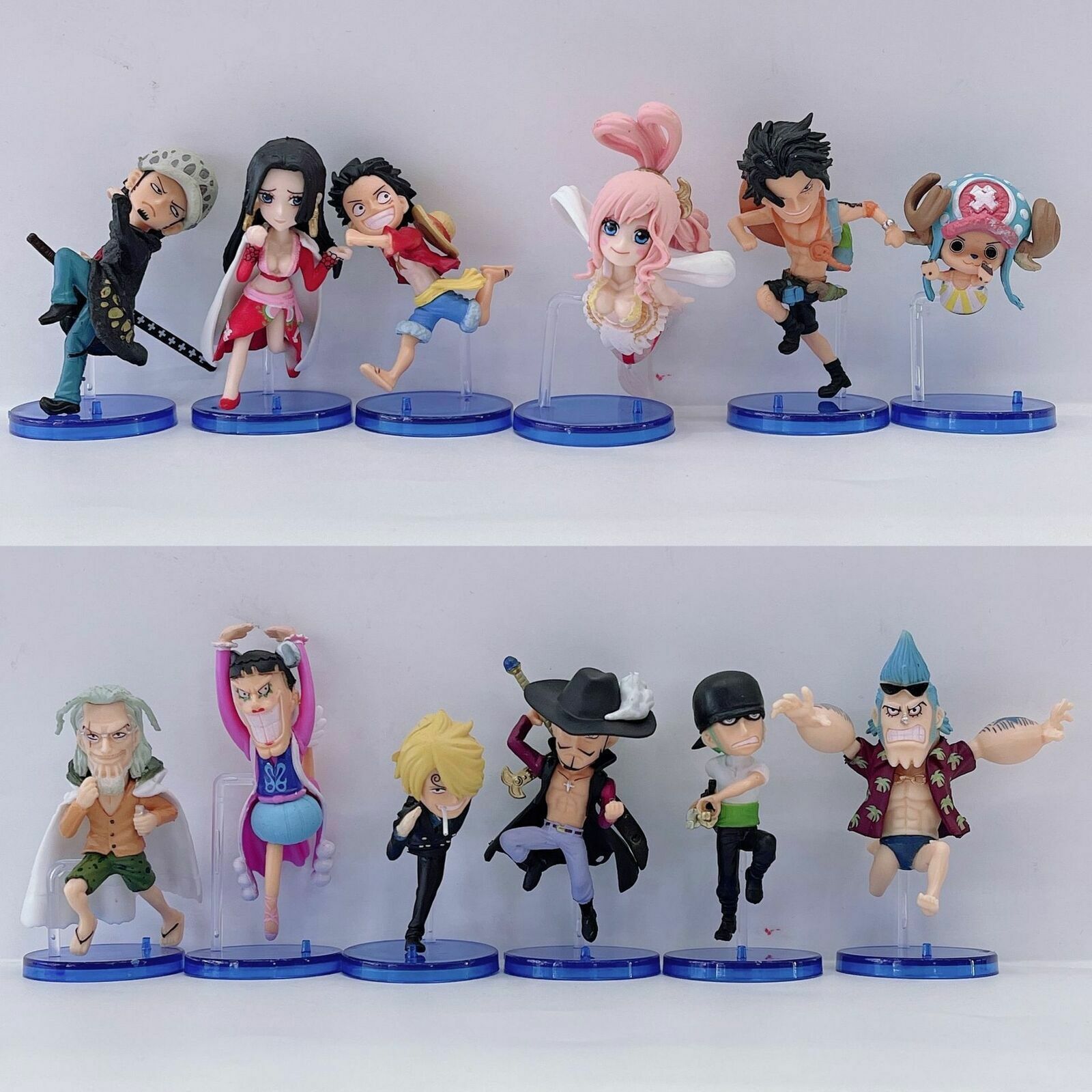 12Pcs/Set Anime One Piece Run Luffy FRANKY Sanji Cute Mini PVC Figure NO BOX