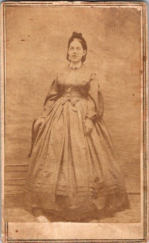 Young Woman in Hoop Dress, CDV Photo, c1860s #1982