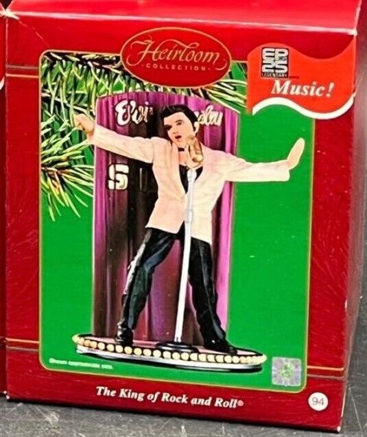 Carlton Cards 2002 Elvis Presley All Shook Up Musical Christmas Ornament w/Box