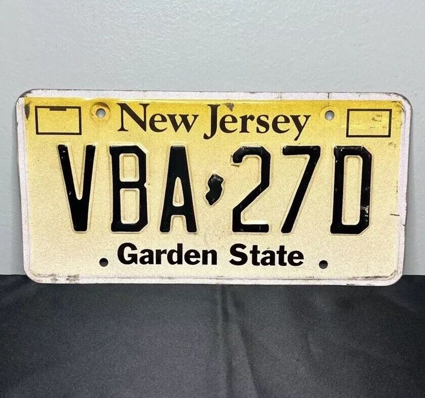 New Jersey Garden State Yellow License Plate #VBA-27D NJ Local Home Decor Craft