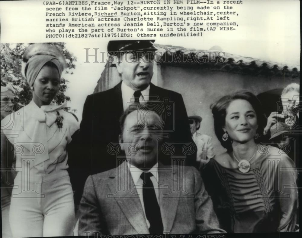 1975 Press Photo Actor Richard Burton & Actress Charlotte Rampling in \