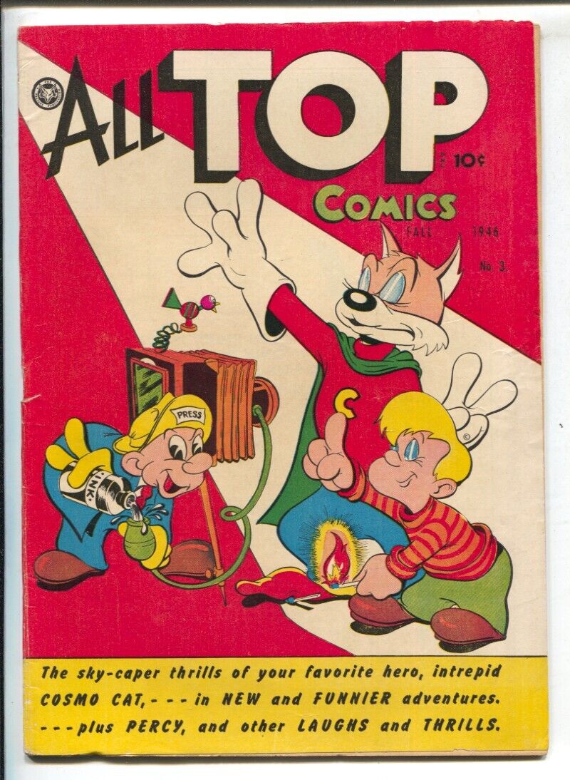 All Top Comics #3 1946-Fox-Cosmo Cat cover and sci-fi story-Hitler-Violent hu...
