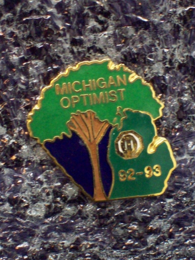 Vintage Optimist International Club Pin Michagan 1992 Enamel OI Badge Lapel Hat