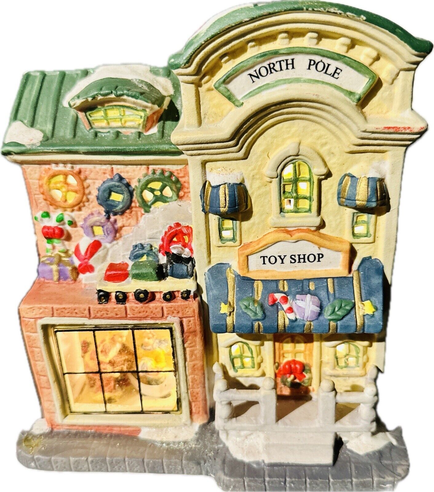 Vintage Christmas Holiday Wellington Square North Pole Toy Shop Building Decor