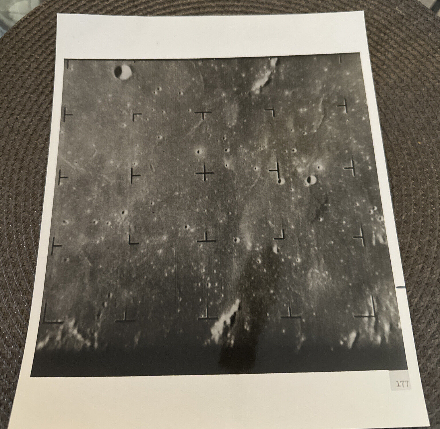 Vtg Official NASA Photograph of lunar surface - 1964 with blue text on back