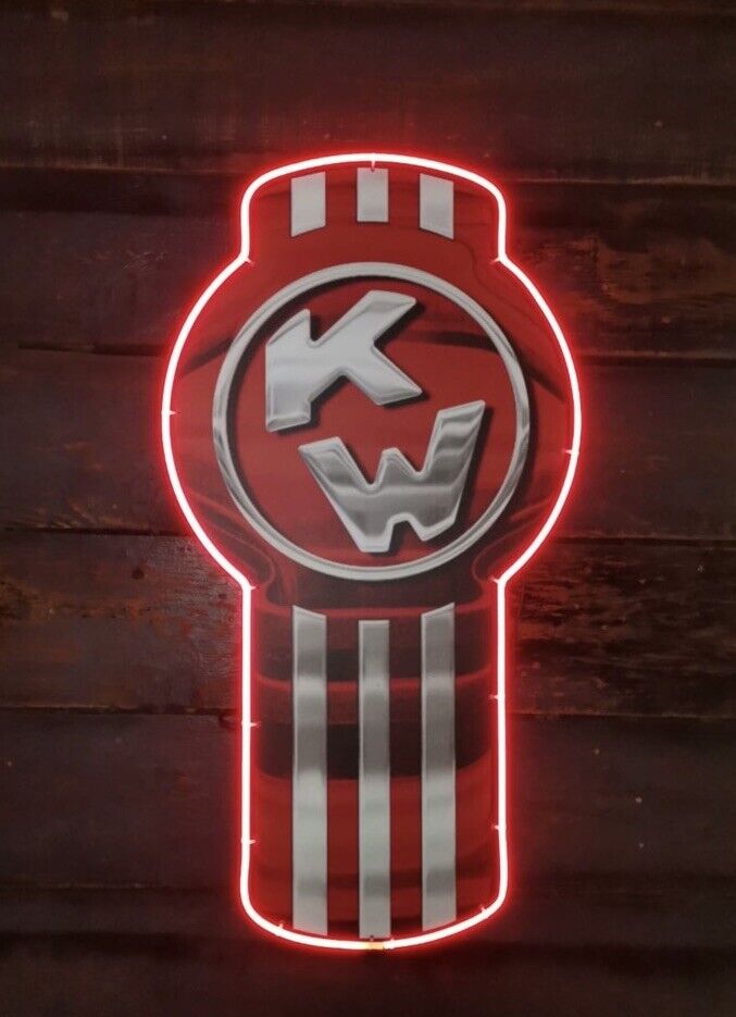 Replica 24” Kw Kenworth Logo LED NEON Sign with Red Light