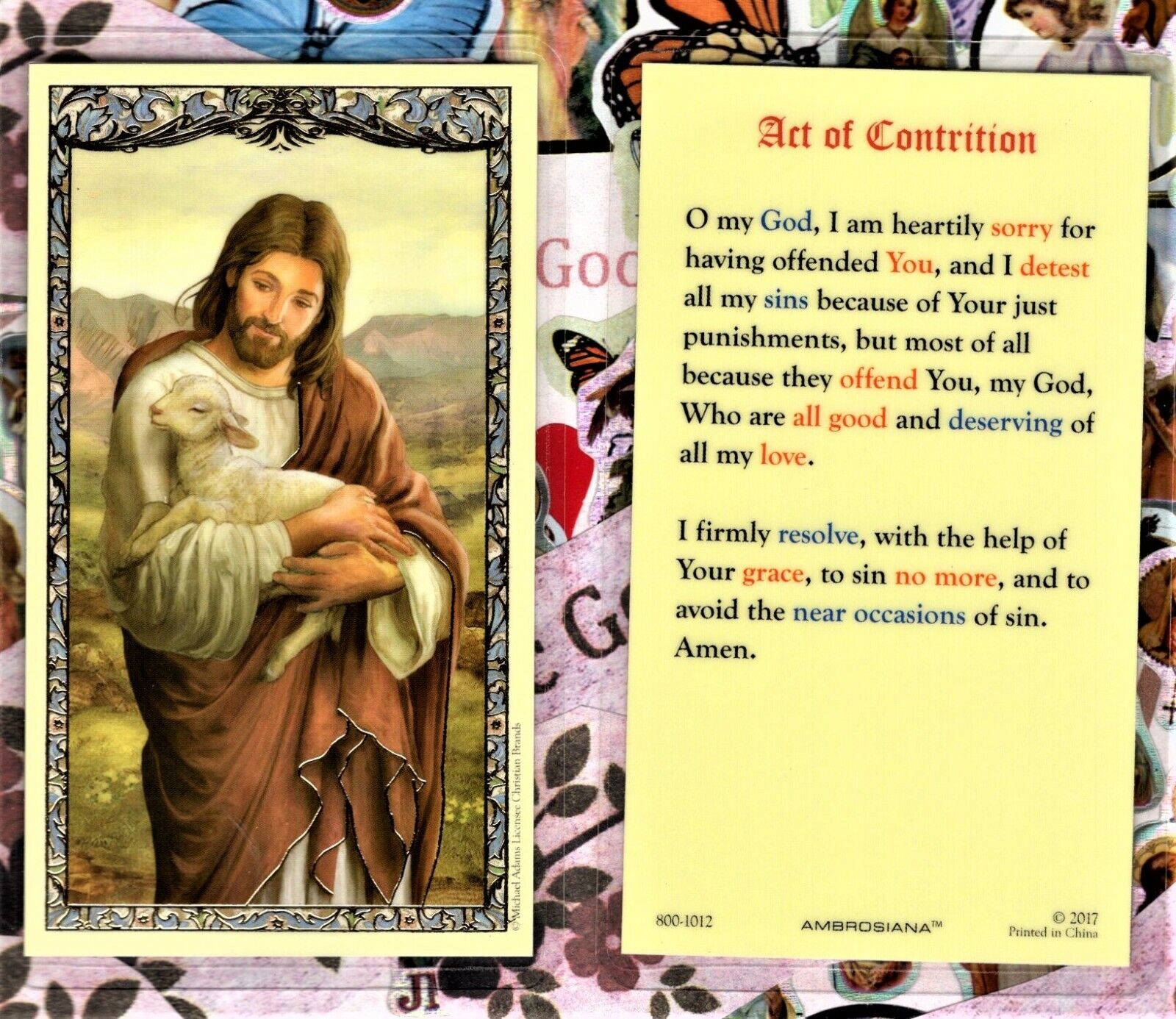 Act of Contrition Prayer - Laminated Holy Card 800-1012