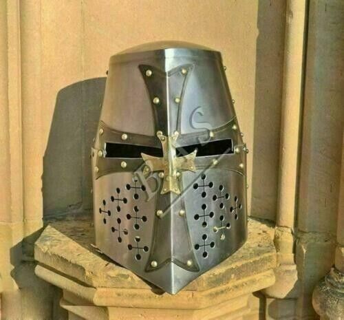 Crusader Knight Templar Sugar Loaf Armour\'s Helmet- Medieval Wearable Helmet