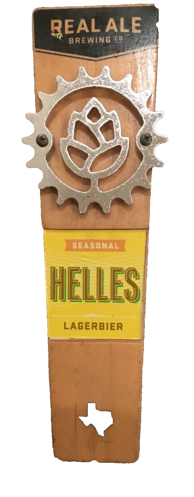 Real Ale Brewing Tap Handle- Helles from the Texas Hill Country