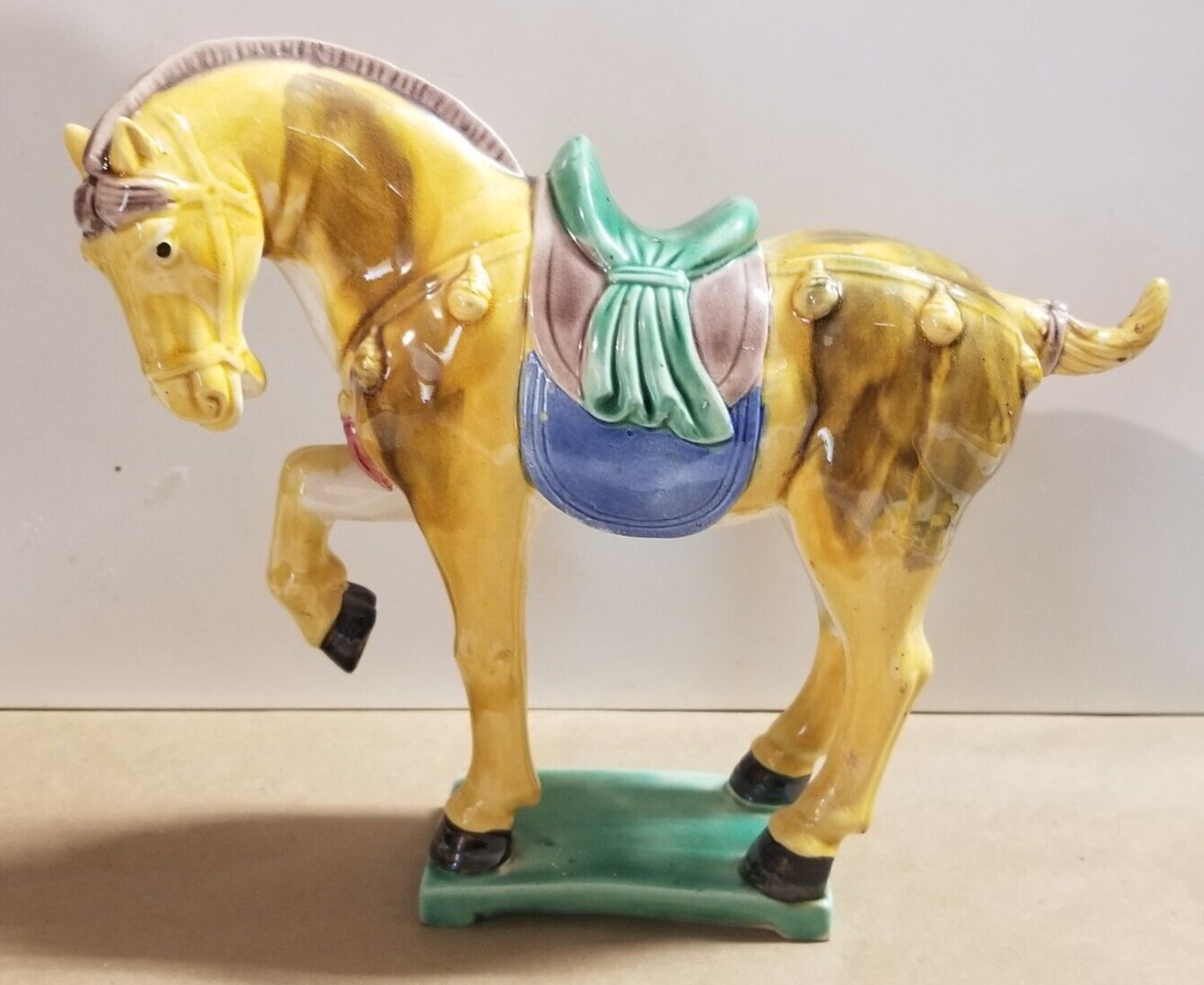 Vintage Chinese Tang Dynasty Style Sancai Glazed Horse Sculpture 7\