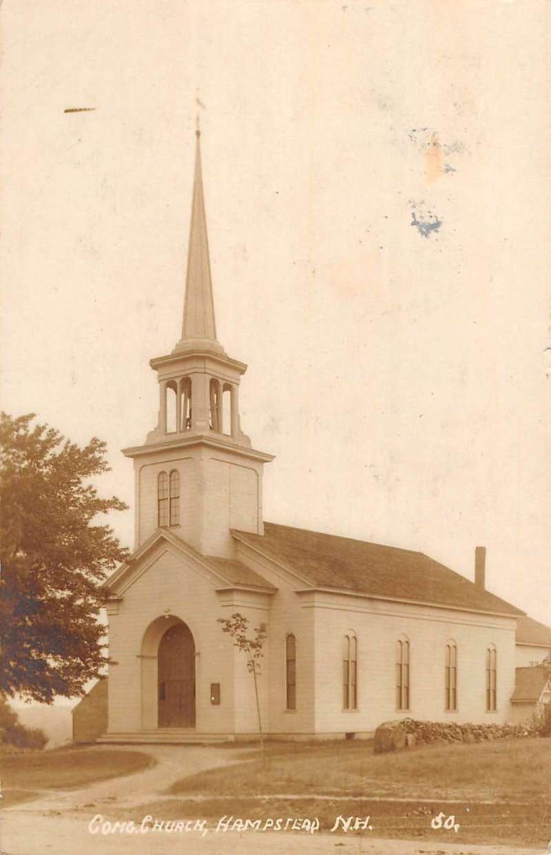 Hampstead New Hampshire Congregational Church Real Photo Postcard K103271