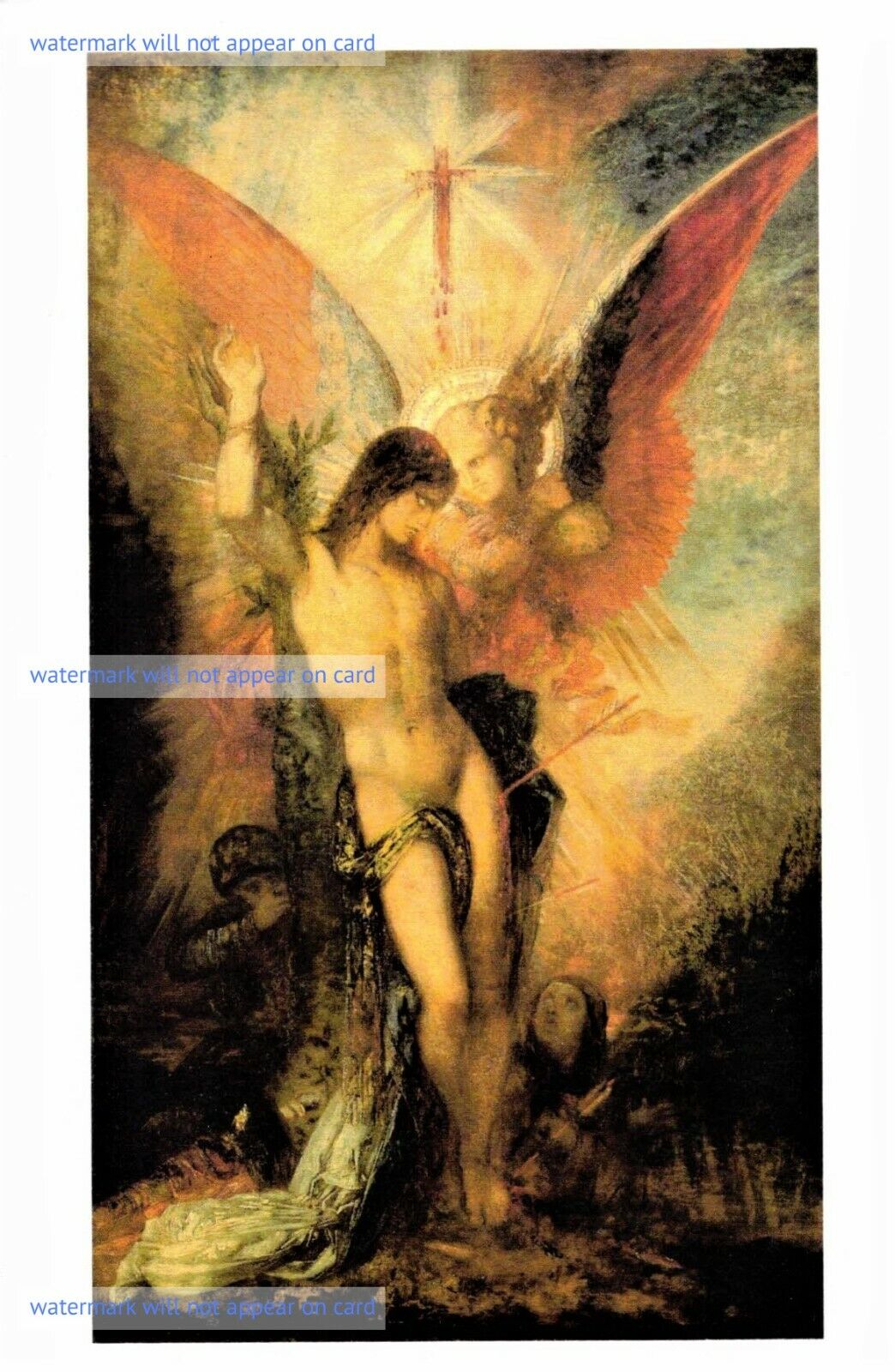 POSTCARD / Gustave MOREAU / St. Sebastian + the Angel, 1876 