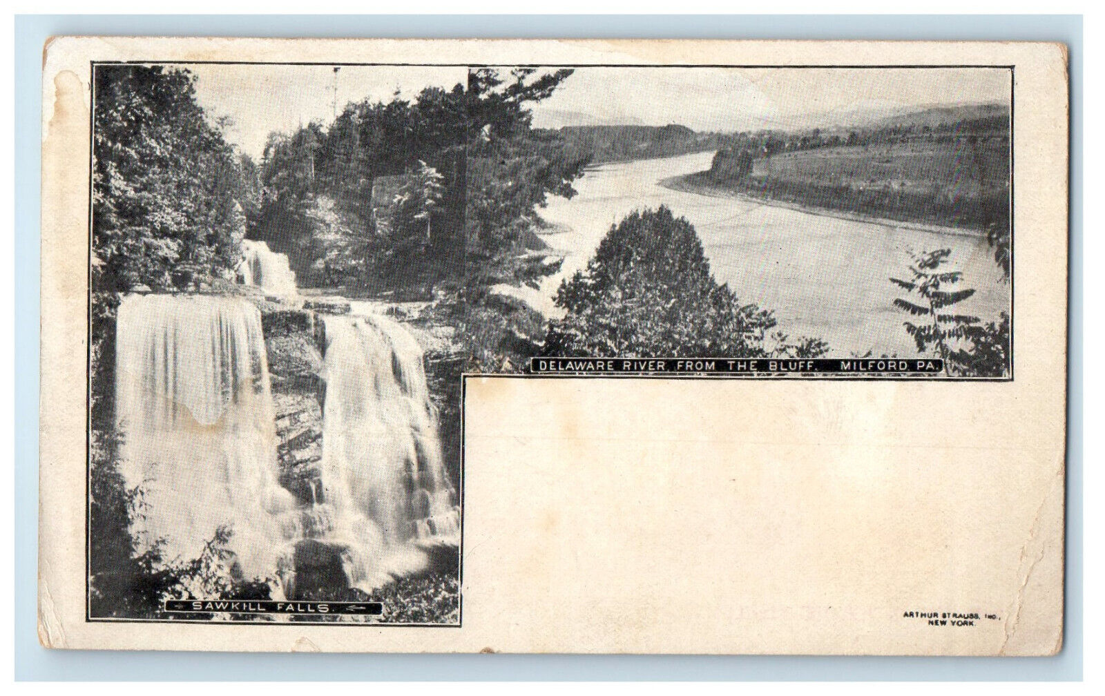 c1900s Delaware River from the Bluff, Milford PA Unposted Antique PMC Postcard