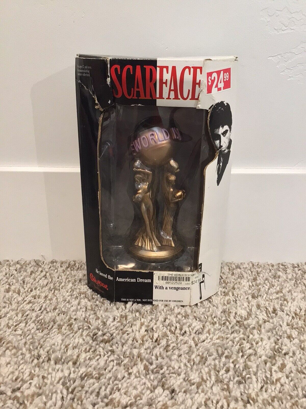 scarface the world is yours statue 9”