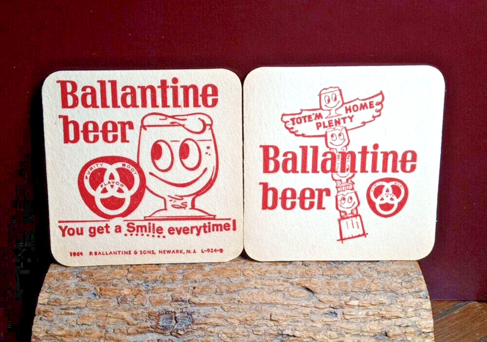 1 Pair of 1964 Ballantine Beer Coaster\'s