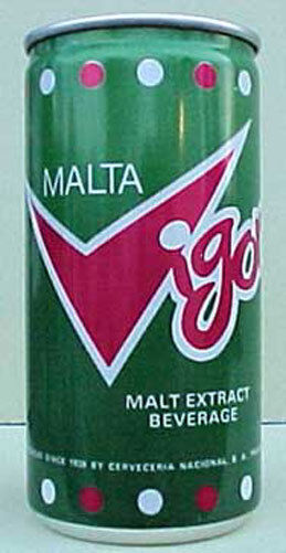 MALTA VIGOR MALT BEVERAGE 10 ounce Pull Tab foreign Beer CAN, PANAMA, 1980's, 1+