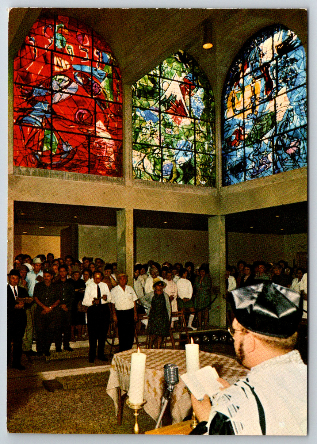 c1980s Stained Windows Israel Hadassah Hebrew University Continental Postcard