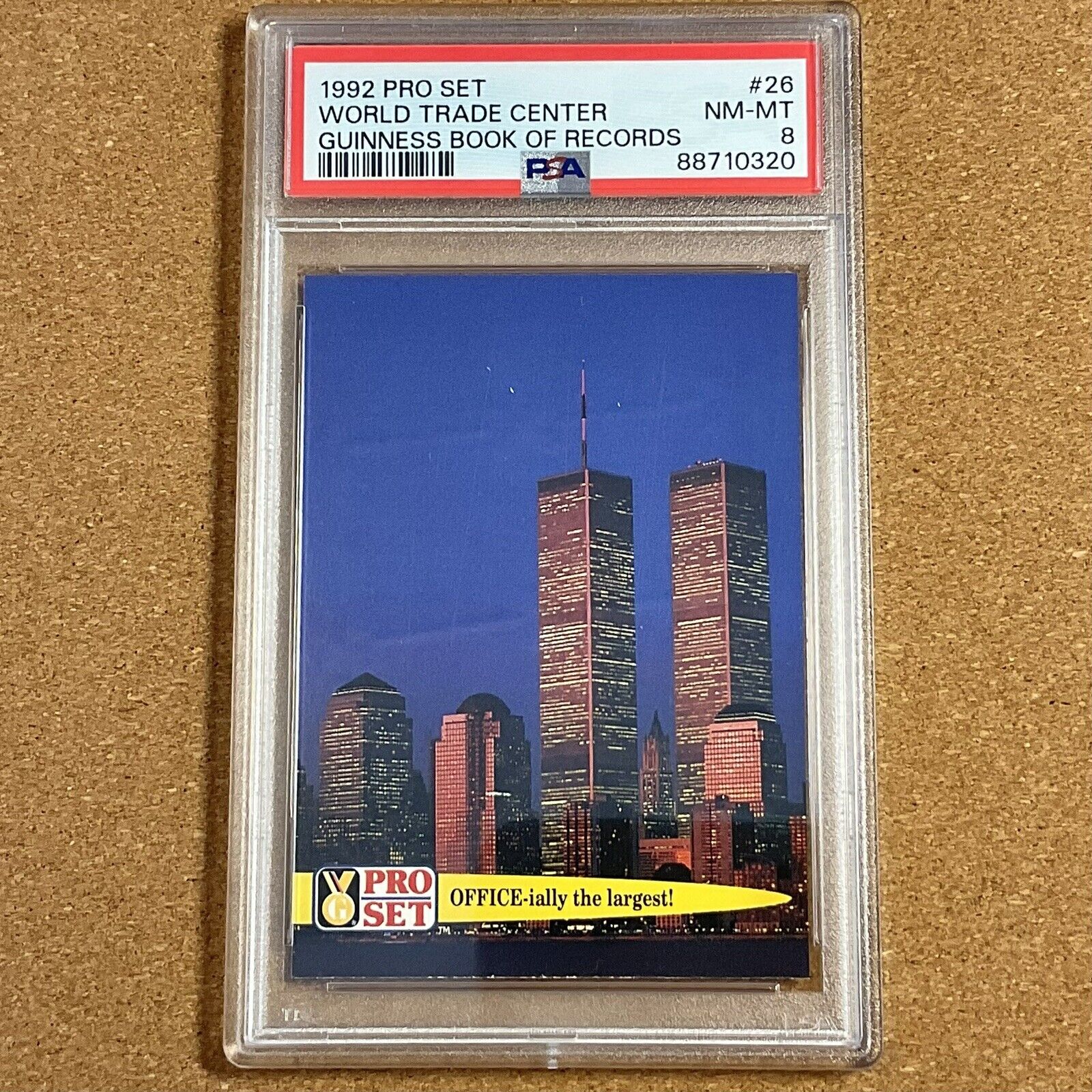 WORLD TRADE CENTER 1992 GUINNESS BOOK OF RECORDS LARGEST OFFICE PSA 8 NM-MT