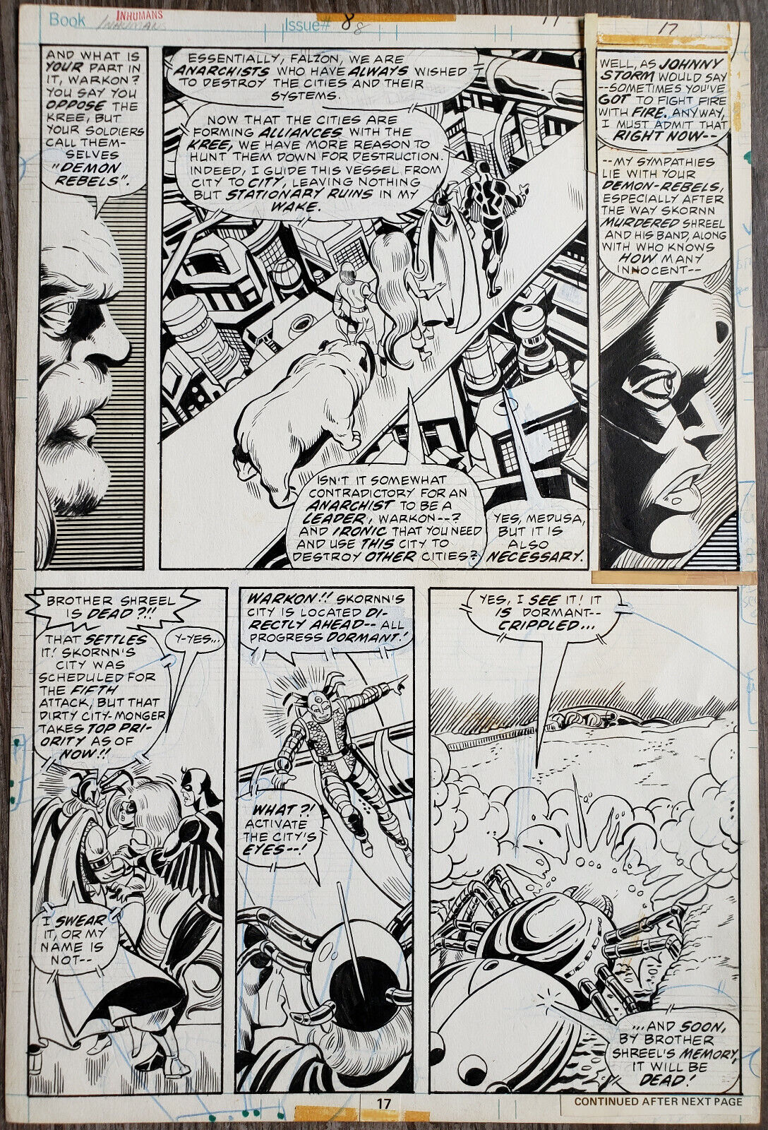 Marvel INHUMANS #8 page 17 Original Art Page by George Perez & Don Perlin (1976)
