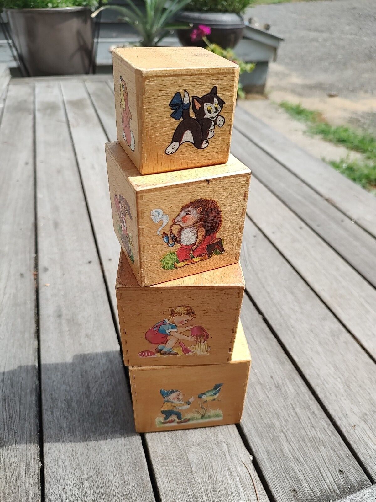 Vintage Hermann Eichhorn Wooden Handmade Nesting Boxes 4