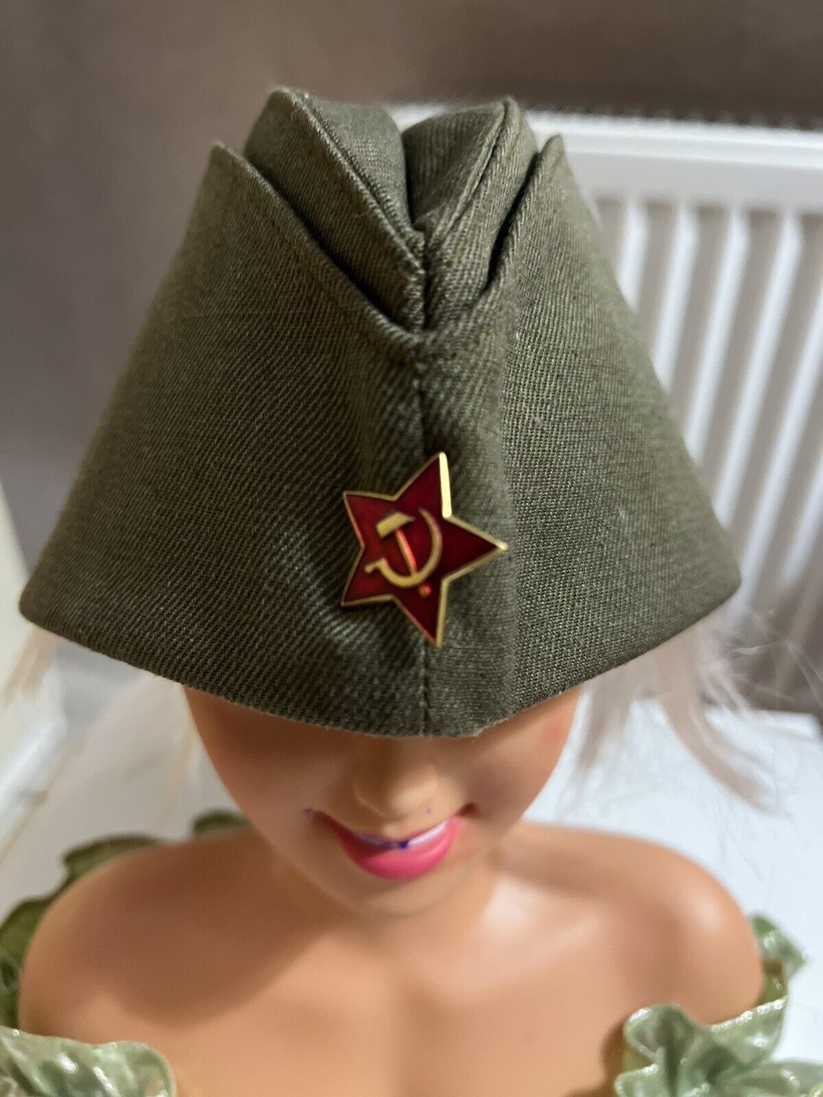 Military pilotka of a Soviet soldier from the USSR army with a red star