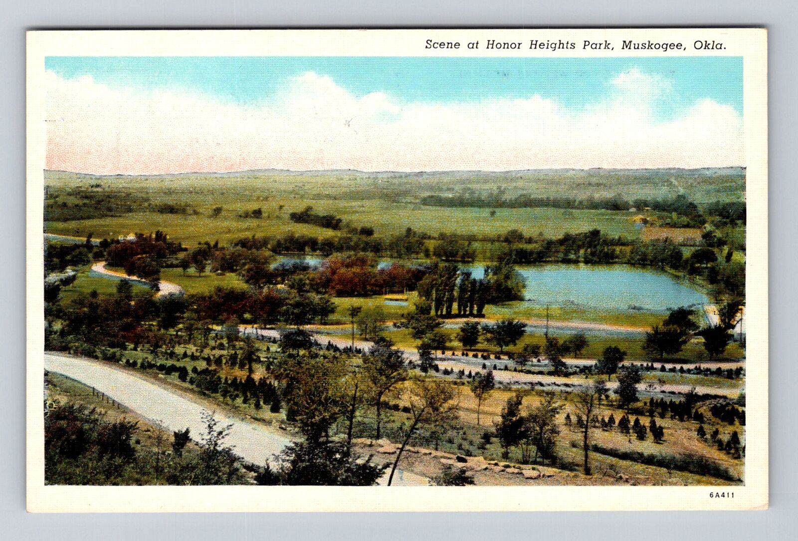 Muskogee OK-Oklahoma, Scene At Honor Heights Park, Antique Vintage Postcard