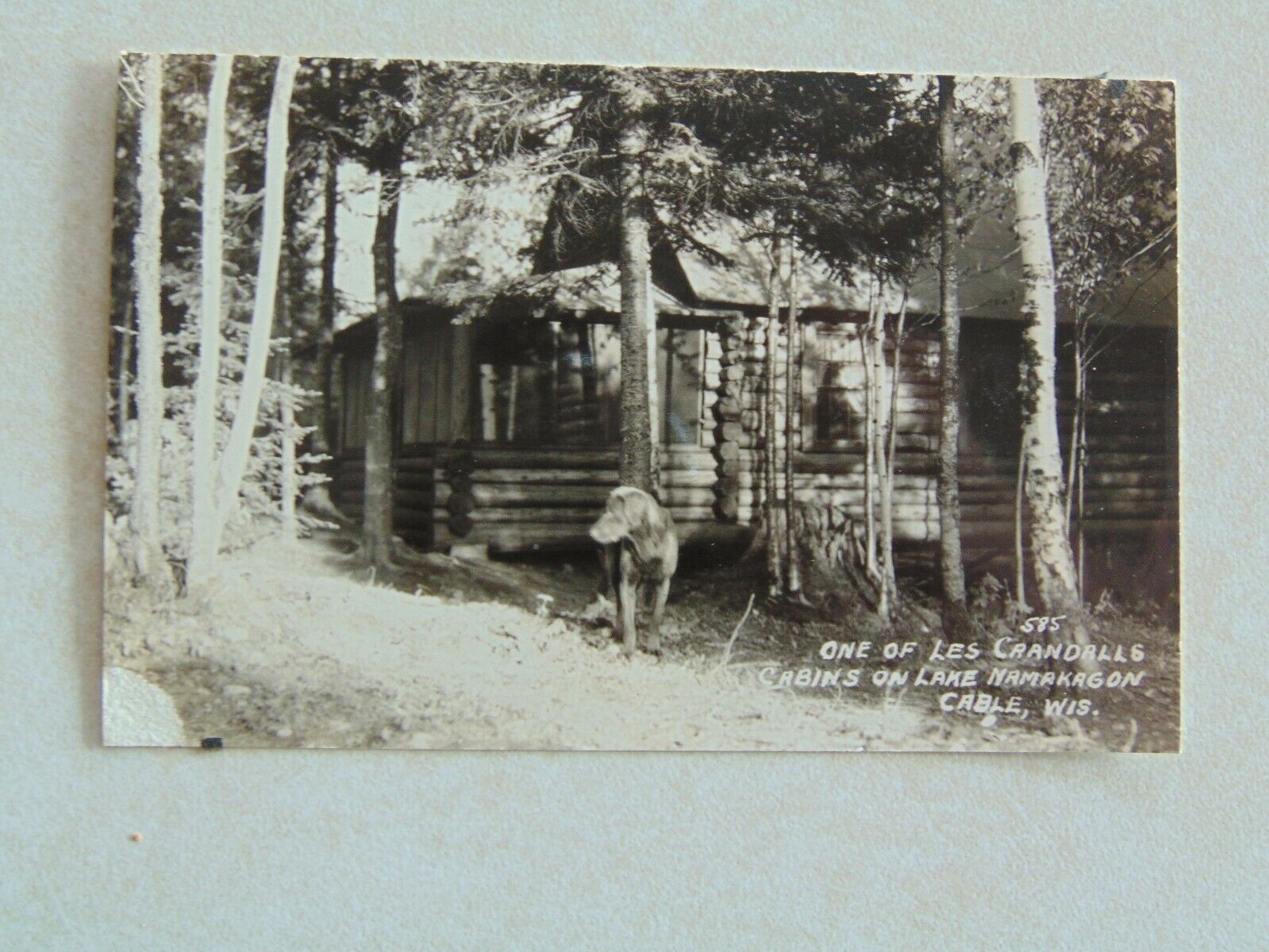A1537 Postcard WI Wisconsin RPPC Cable One of Les Crandall Cabins Lake Namakagon