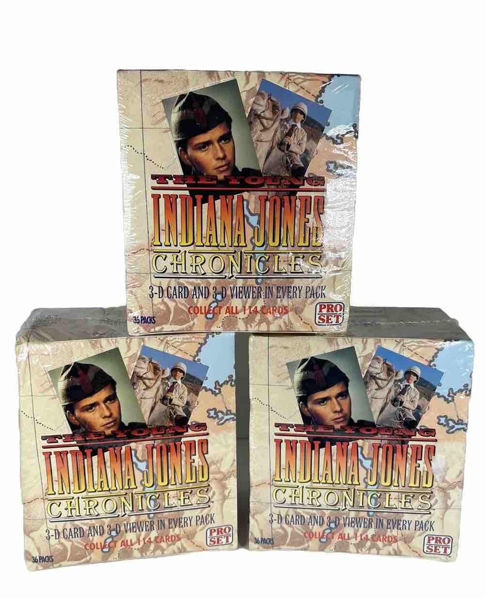 Vintage 1990s YOUNG INDIANA JONES Chronicles Pro Set Cards SEALED BOX LOT OF 3