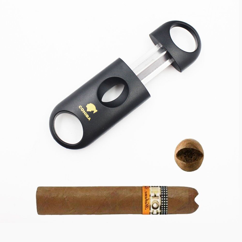 Plastic V Cut Stainless Steel Blade Cigar Cutter Sharp Sigaar Cutting Tool Cigar