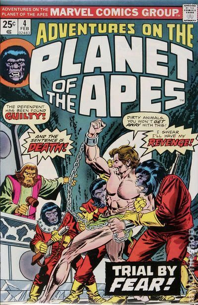 Adventures on the Planet of the Apes #4 VG/FN 5.0 1976 Stock Image Low Grade