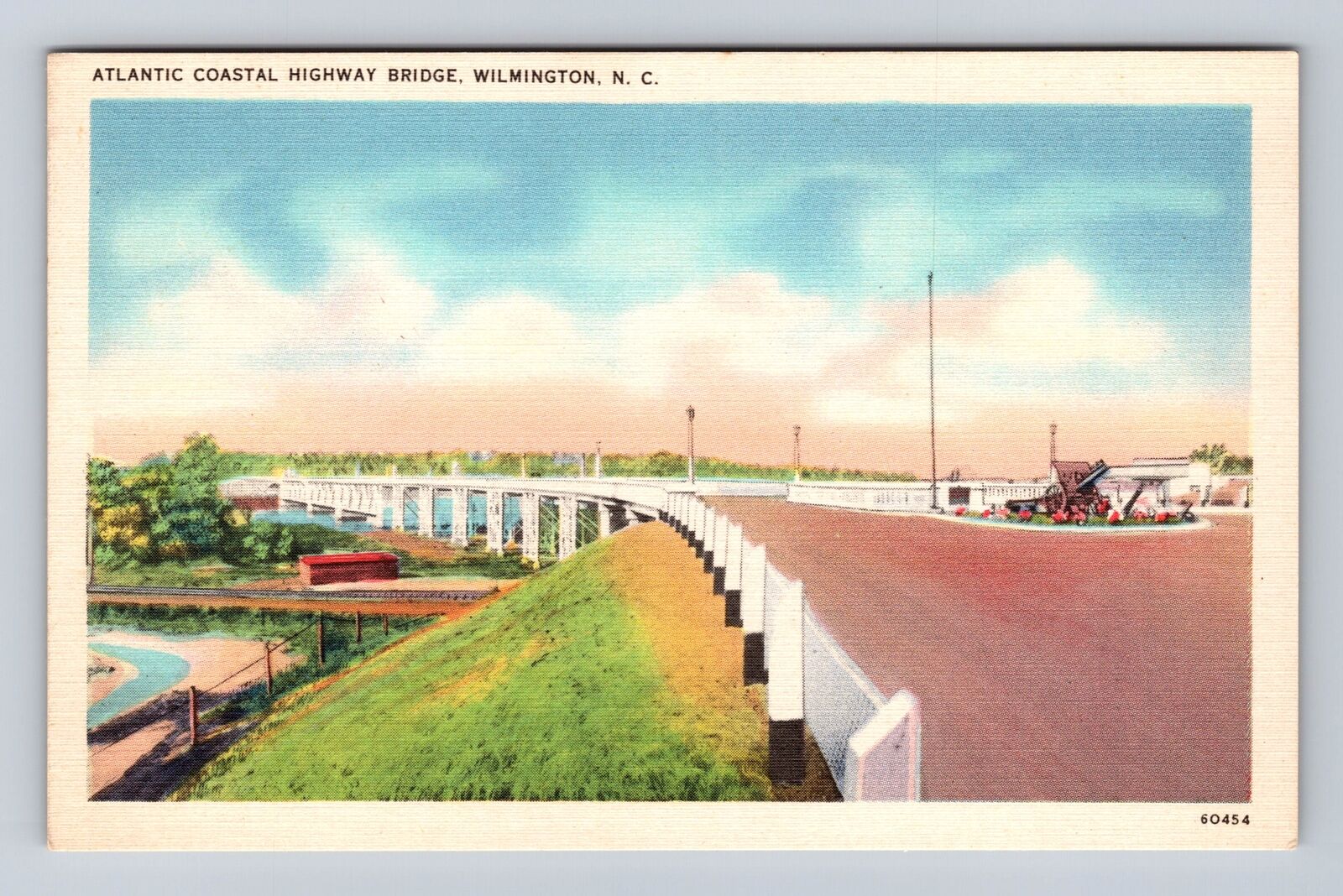 Wilmington NC-North Carolina, Atlantic Coastal Highway Bridge, Vintage Postcard