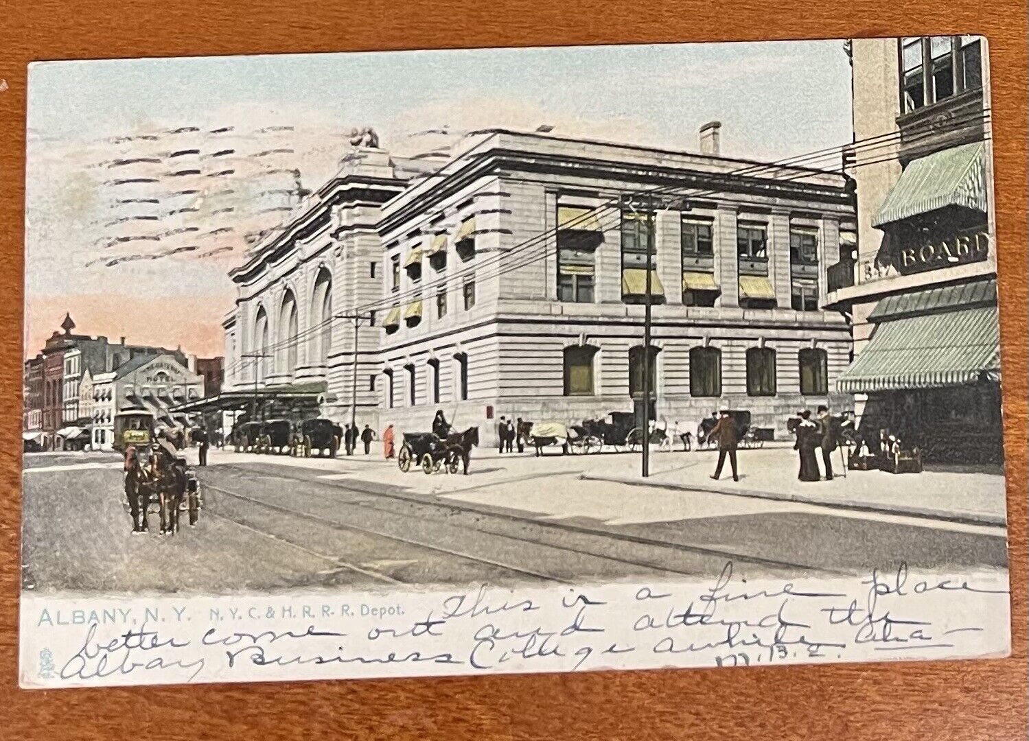 ATQ 1905 TUCK Post Card NYC & HRRR Depot Albany, NY UDB Posted Series 2035