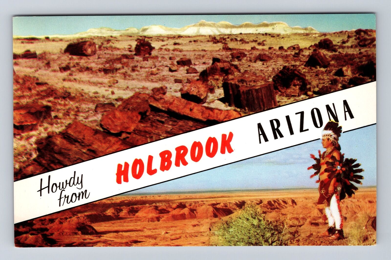 Holbrook AZ-Arizona, General Banner Greeting, Antique Vintage Souvenir Postcard