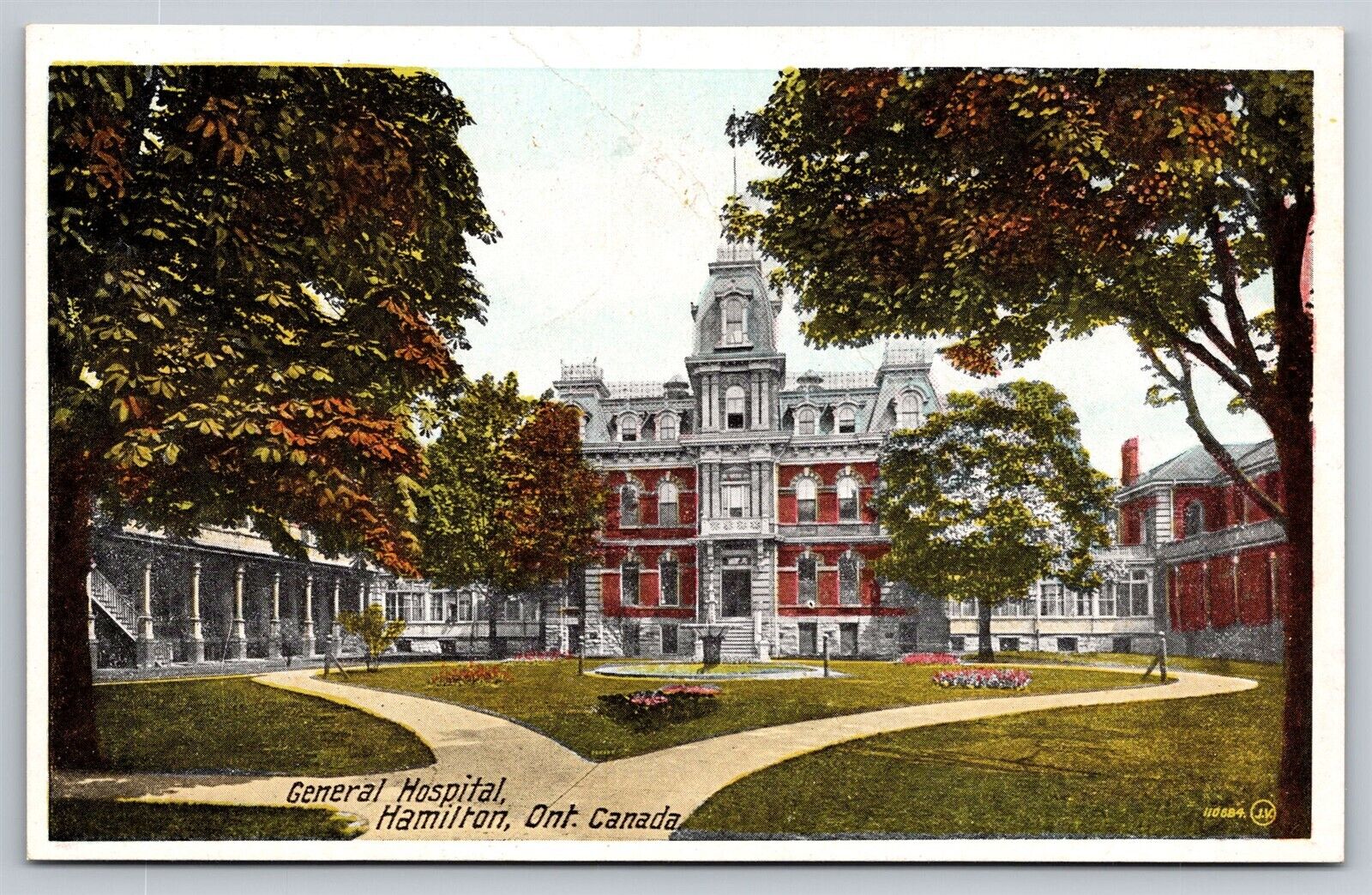 Hamilton Ontario General Hospital Old Vtg Canada Postcard View Unused V & Sons